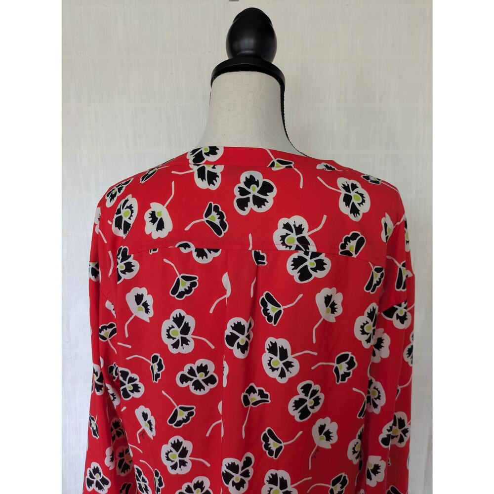Juicy Couture Red Floral Poppy Blouse